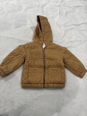 Old Navy Quilted Hooded Puffer Jacket in Brown